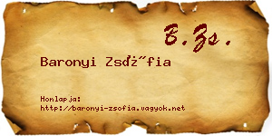 Baronyi Zsófia névjegykártya